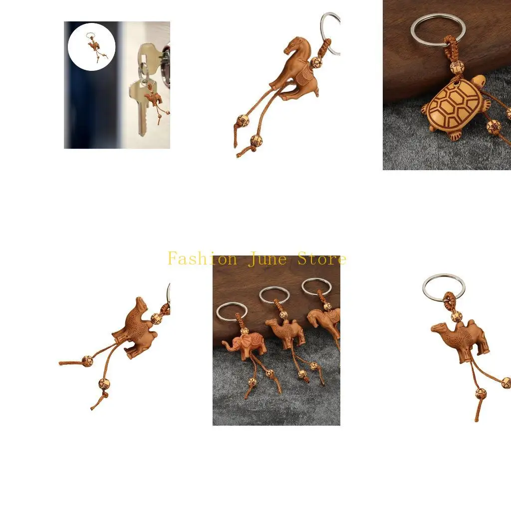 N5KA Lightweight Resin Animal Keychains for Keys Bags and Car Decors Compact Size
