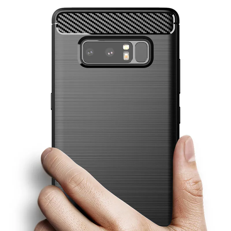 Carbon Fiber Shockproof Case For Samsung Galaxy Note 8 Silicone Case for galaxy note8 Bumper Back Cover Coque Fundas