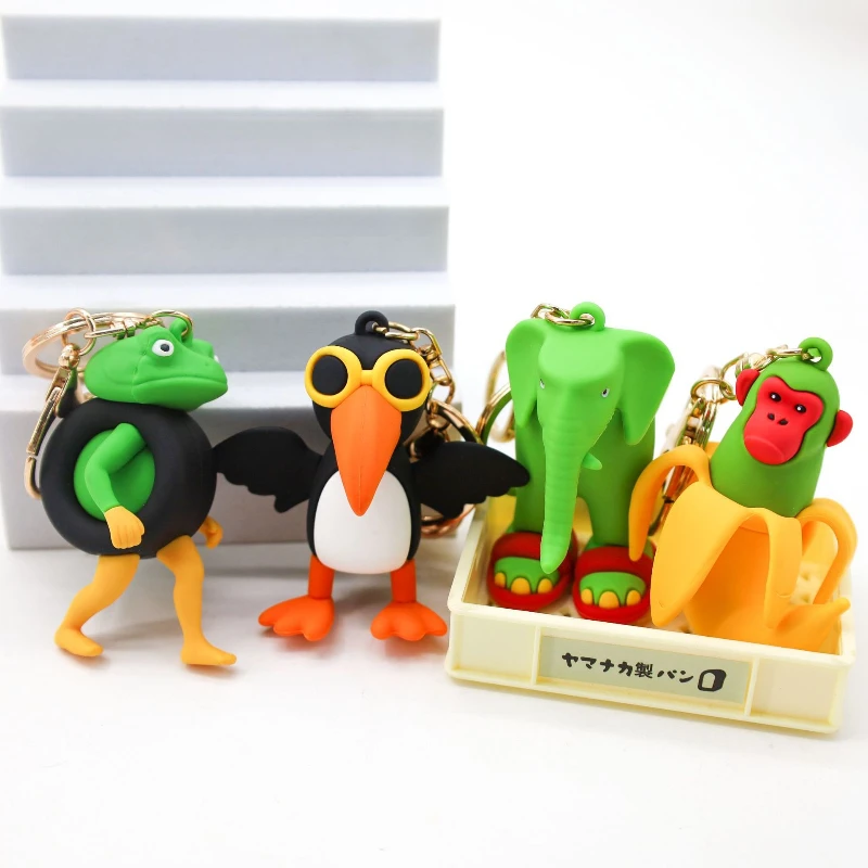 Italian Brainrot PVC Figure Keychain Accessories Tung Tung Sahur Keyring Figure Cartoon Monkey Shark Hanging Pendant Doll Toys