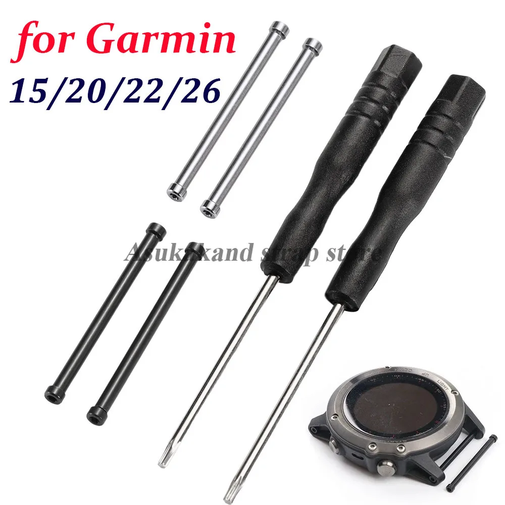 Metal Watch Connector Screw 15mm 20mm 22mm 26mm for Garmin Fenix 4/5/6/7 Forerunner 935 945 955 Link Pins Screwdrivers Tool