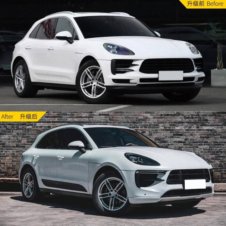 New 95B 95B.1 95B.2 Upgrade SD Style Body Kit LED Lights DRL Front/Rear Bumper Diffuser Grille for Macan 2014-2021 Plug Play