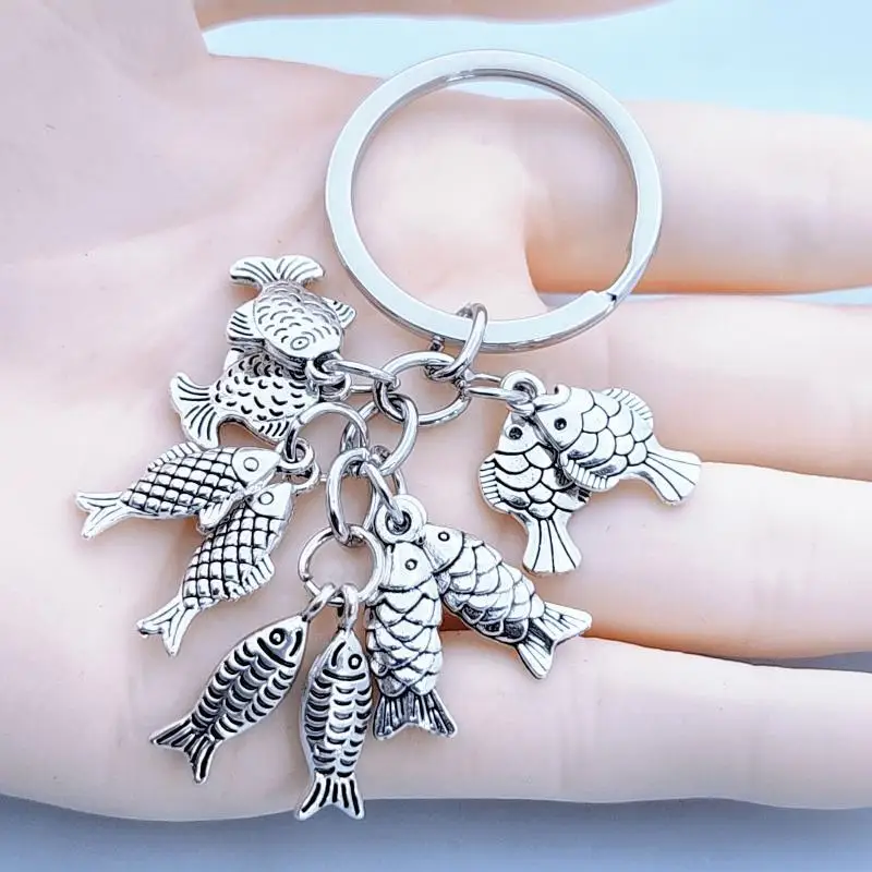 Fisch-Schlüsselanhänger aus Zinklegierung, Geschenk für Angelfreunde, Vater, Freund, Rucksack- oder Autoanhänger – Detail 6