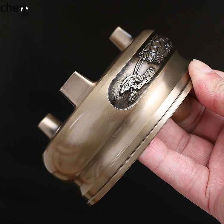 Cz zen lotus incense burner home sandalwood incense burner buddha worship copper alloy offering incense burner