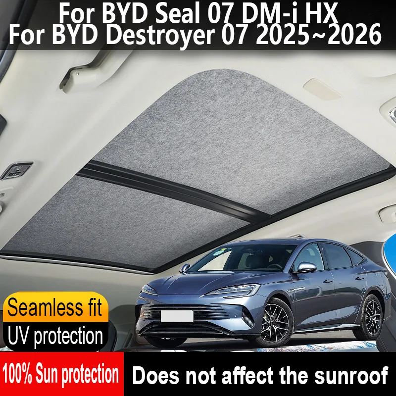 

Car Sunroof Insulation Roof Visor For BYD Seal 07 DM-i HX 2025~2026 2025 Anti-UV Electrostatic Adsorption Sky Curtain Sunshade