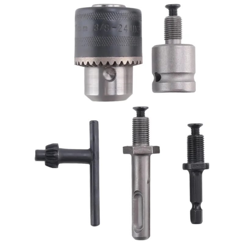 

AC88-5Pcs 1.5-10Mm 3/8-24UNF Drill Chuck Set Drill Adapter Changed Impact Wrench Into Eletric Drill Chuck Drill Tool Kits