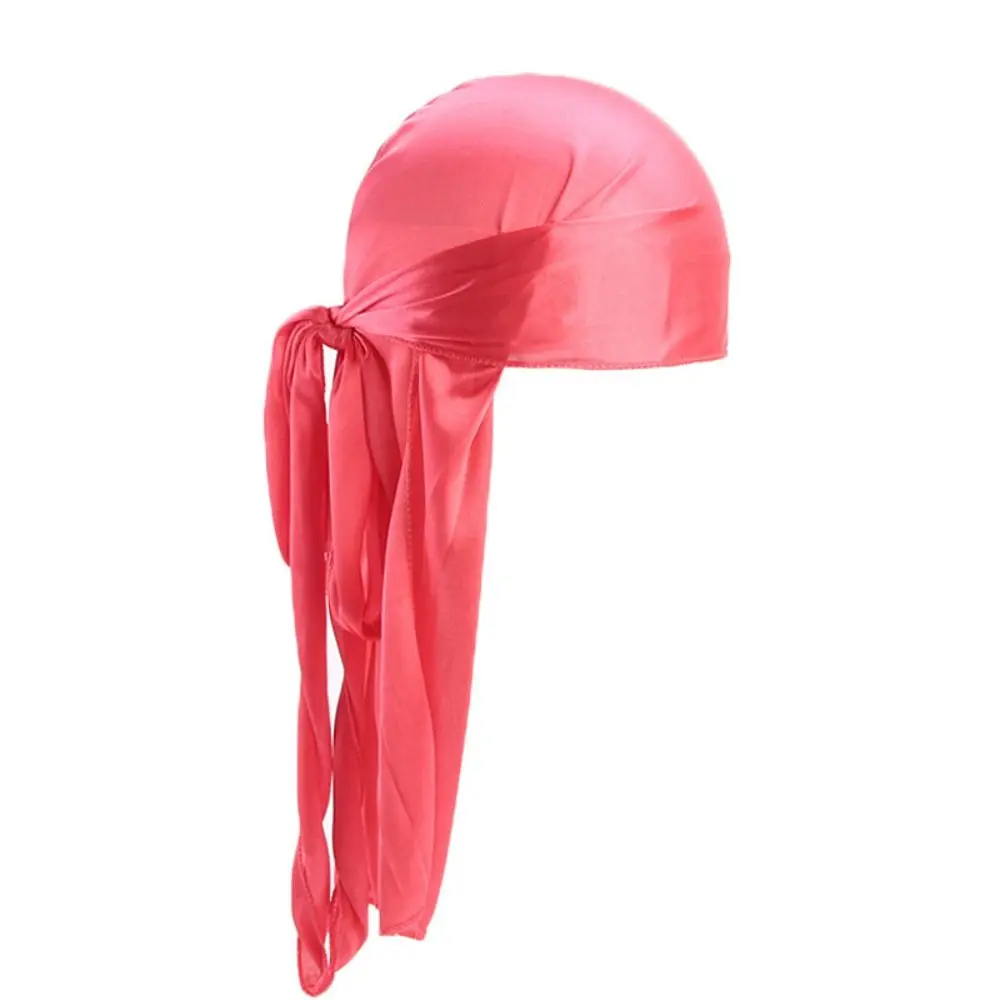 

Fashion Pre-Tied Silk Durag Elastic Adjustable Pirate Hat Polyester Turban Hijab Men Women