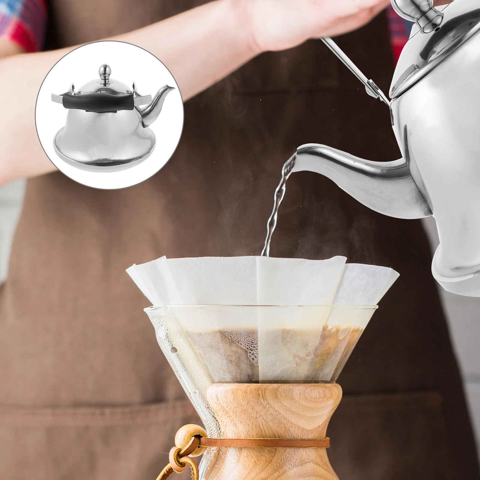 

Stainless Steel Kettle Teapot Whistling Safe Rustproof Tea Kettle Water Container Premium Narrow Neck Spout