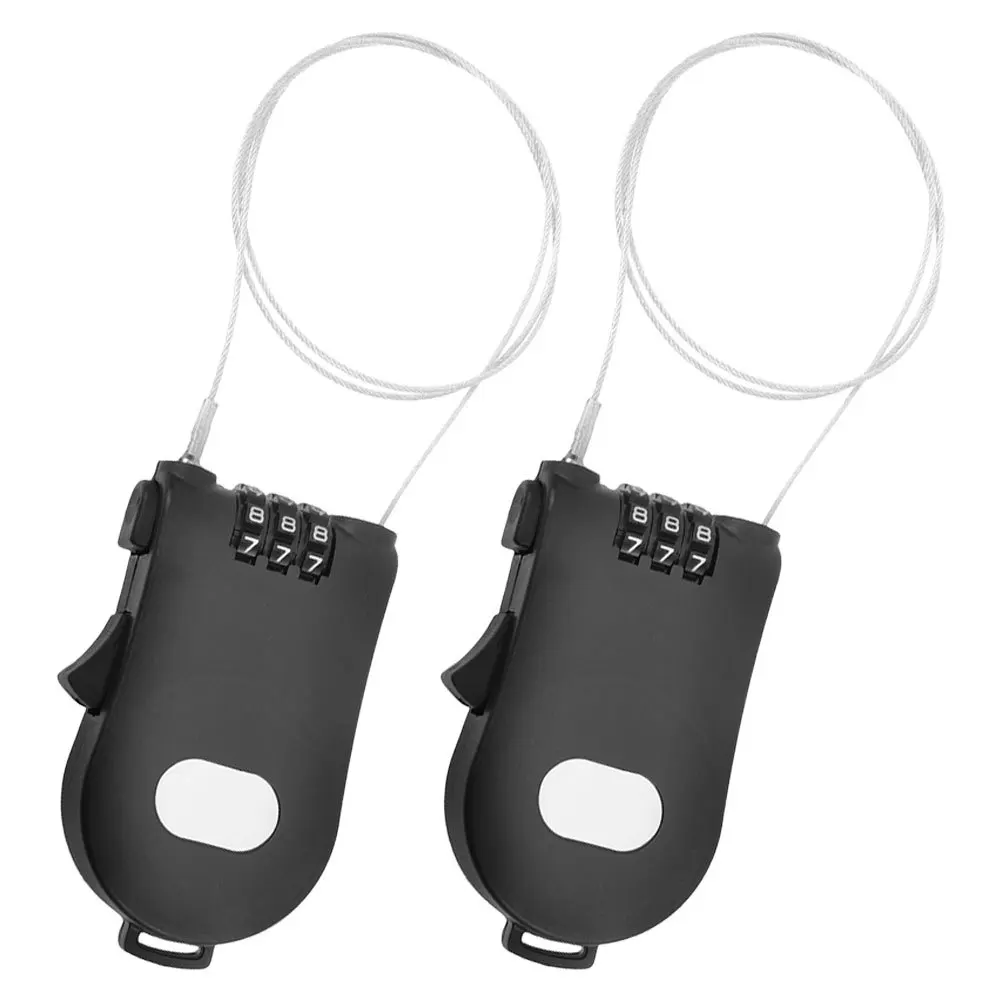 

2Pcs Universal Retractable Cable Lock for Bikes Snowboards Strollers Rugged Anti Theft Lock Easy to Use Compact Design