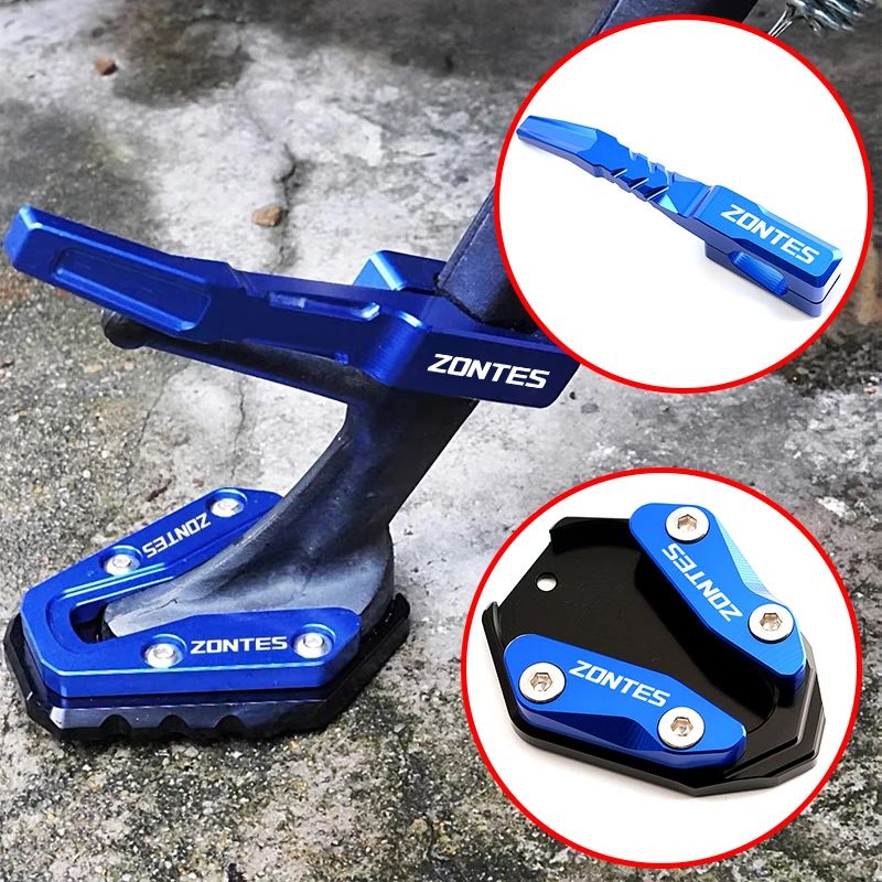 Motorcycle Side Stand Enlarge & Support Kickstand Column Auxiliary For ZONTES 368G 368K 368E 501G 552G 2024-2026+ Accessories