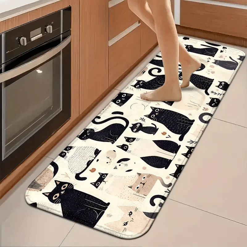 1pc Non-Slip Washable  Floor Mat Suitable for Dining Room, Entryway with Backing & Soft - Hand Washable Suitable for Home Deco