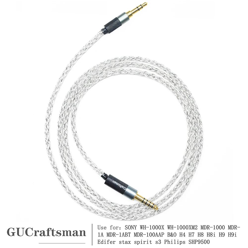 

GUCraftsman 5N OFC Silver Plated+Graphene Earphone Replacement Cables for SONY WH-1000X WH-1000XM2 MDR-1000 B&O H7 H8 H8i H9 H9i