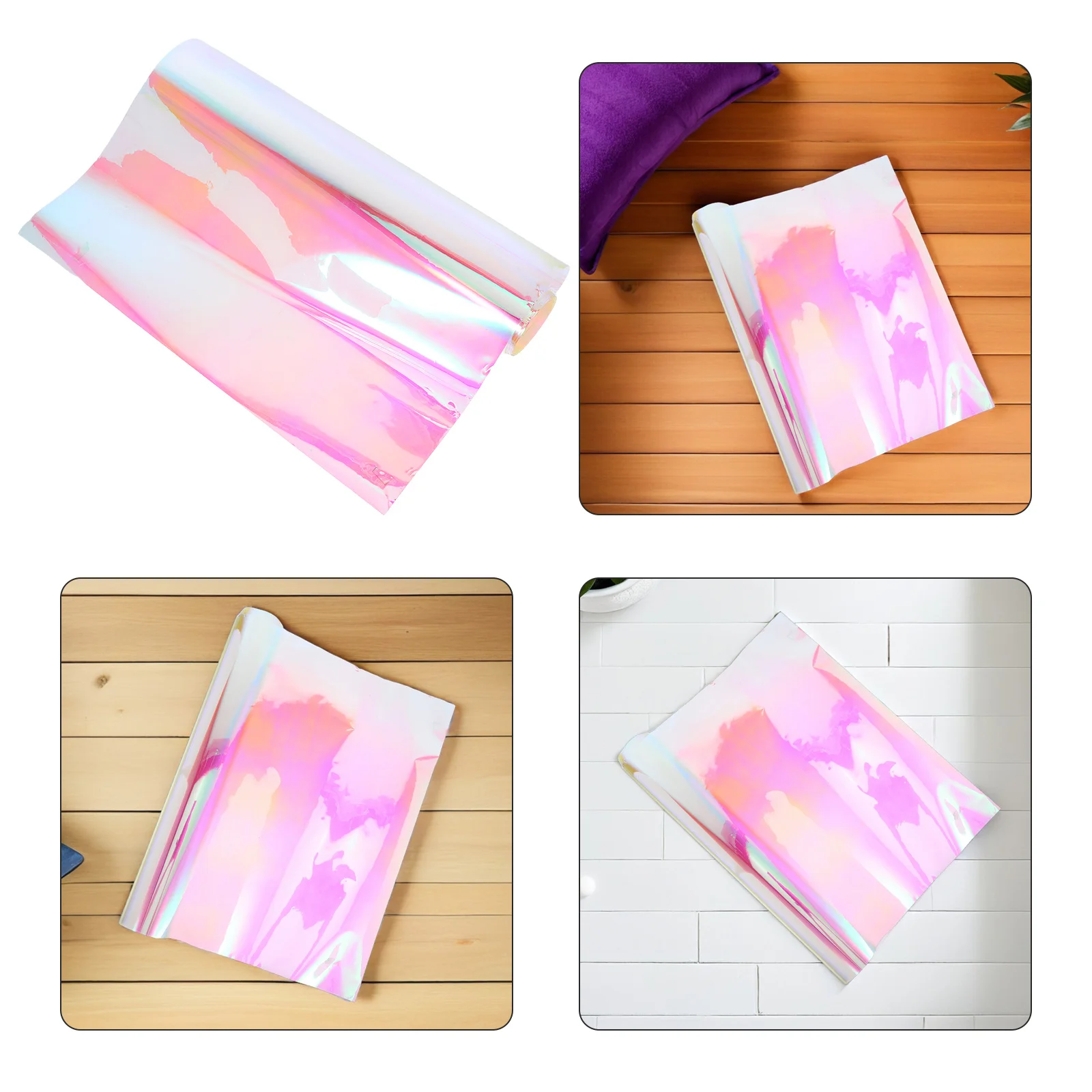 Película de lámpara de atardecer iridiscente de 250x40cm para decoración de privacidad de ventana, vinilo difusor de luz holográfica autoadhesivo Diy para el hogar