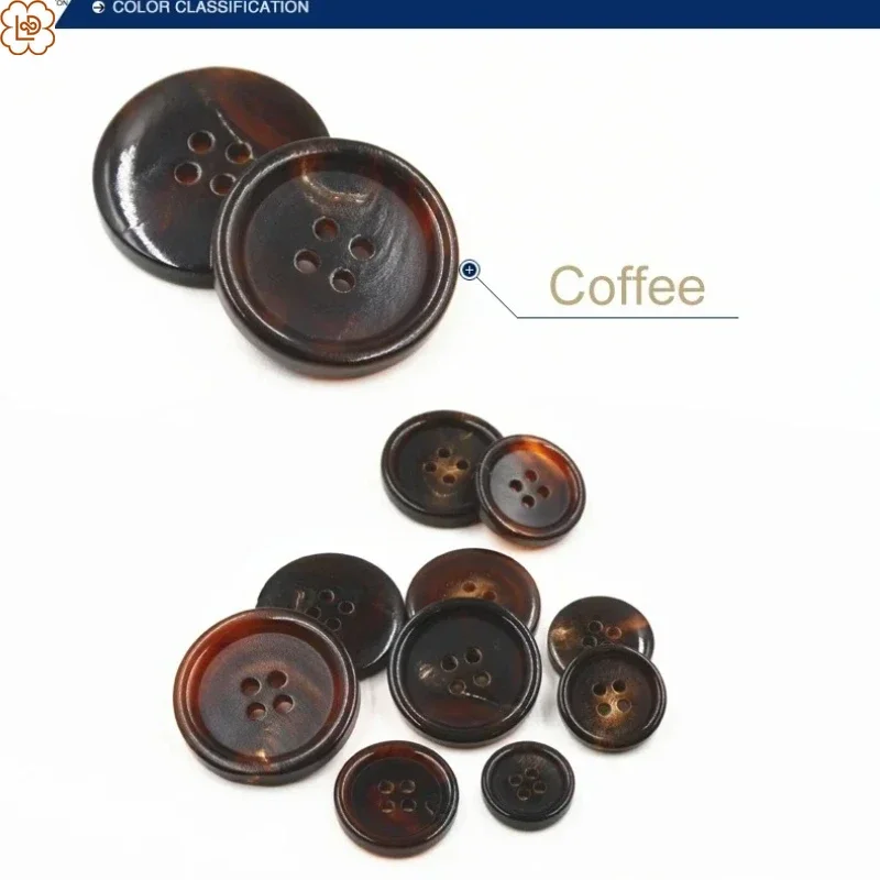 Wholesales High Quality Natural Brown Black  Real Buffalo Horn Button Suit Jacket Blazer Coat Set Trim 100 Pcs