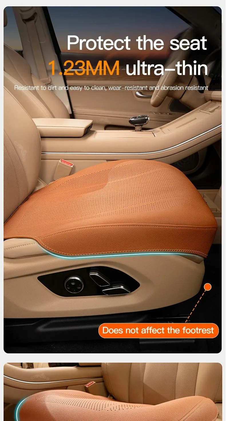 Autositzkissen aus Nappaleder, rutschfest, Ganzjahres-Autokissen für Genesis G70 G80 G90 GV60 GV70 GV80 GV90 GV80 Coupe – Detail 3