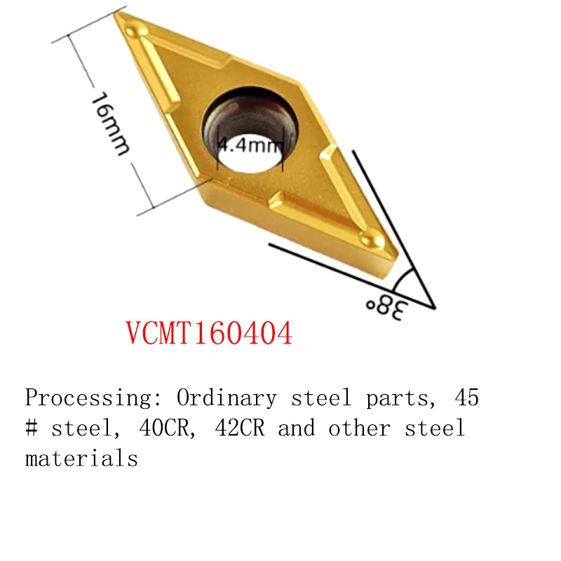 5PCS CNC Insert Diamond 35° Sharp Corner Cutter Inserts Grain VCMT 160404 Diamond VCGT 110304 Lathe Tool Holder