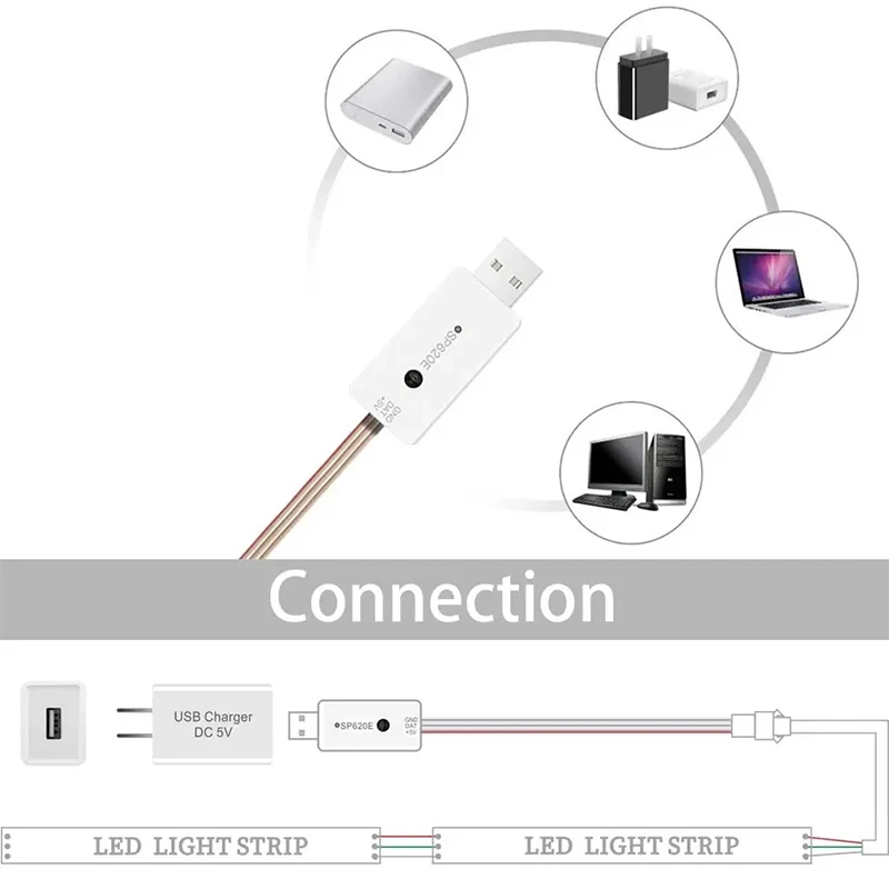 SP620E USB Plug WS2812B Mini Bluetooth Music App Controller IR 21 tasti per WS2812 WS2811 pixel indirizzabile LED Strip Light DC5V