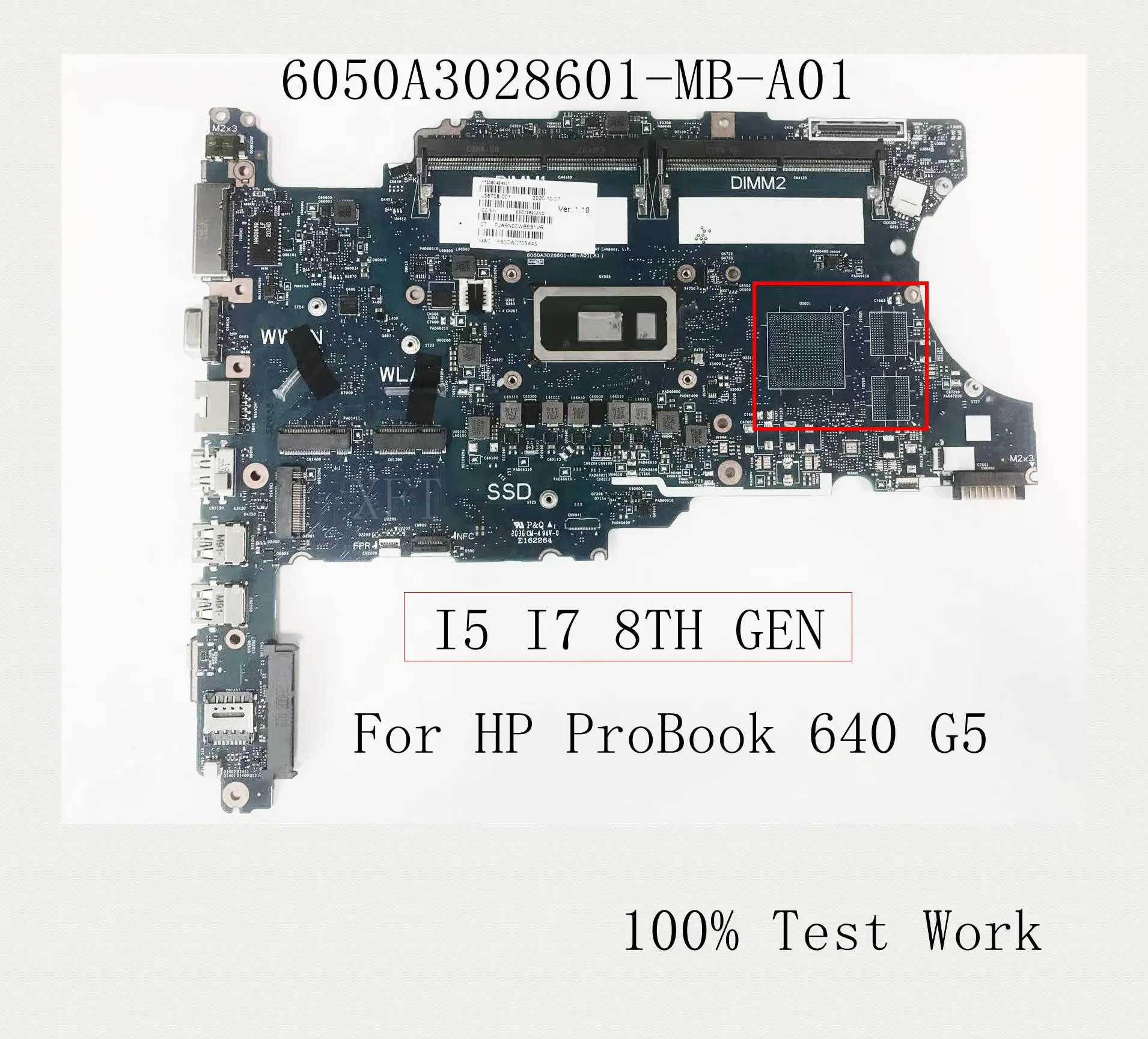 For HP ProBook 640 G5 Laptop Motherboard DDR4 UMA 6050A3028601-MB-A01 I5 I7 8TH GEN 100% Test Work