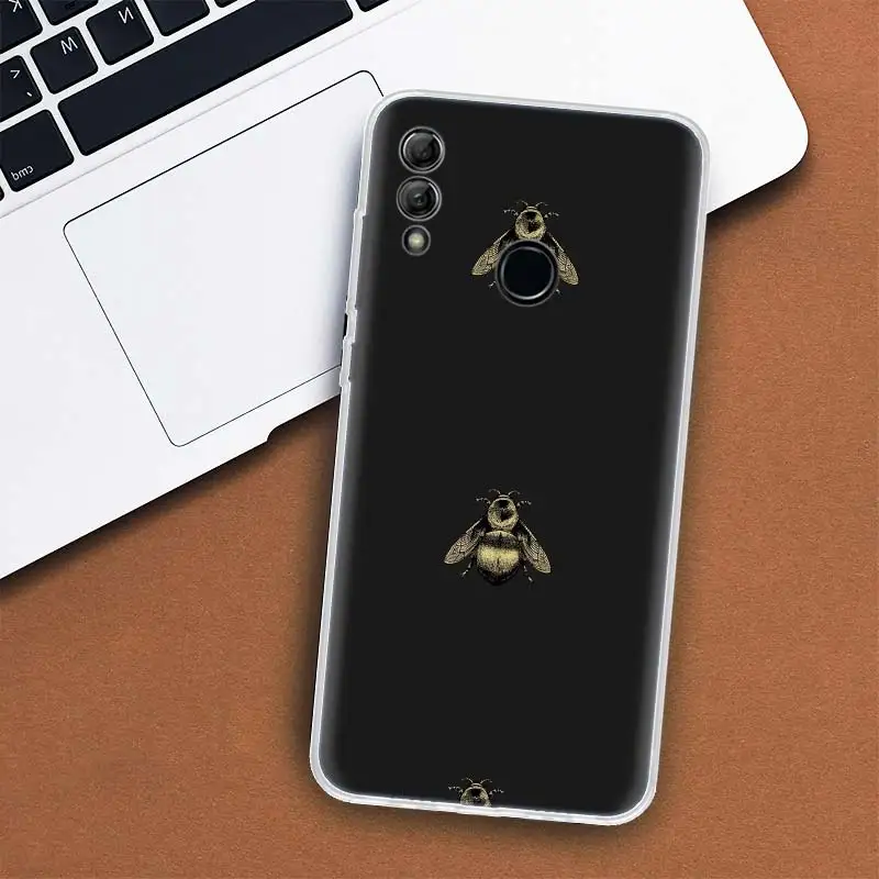 Happy Lovely Bee Phone Case For Huawei Honor 50 20 Pro P Smart Z 2021 Y5 Y6 Y7 Y9 10i 9 Lite 9X 8A 8S 8X 7S 7X 7A Cover