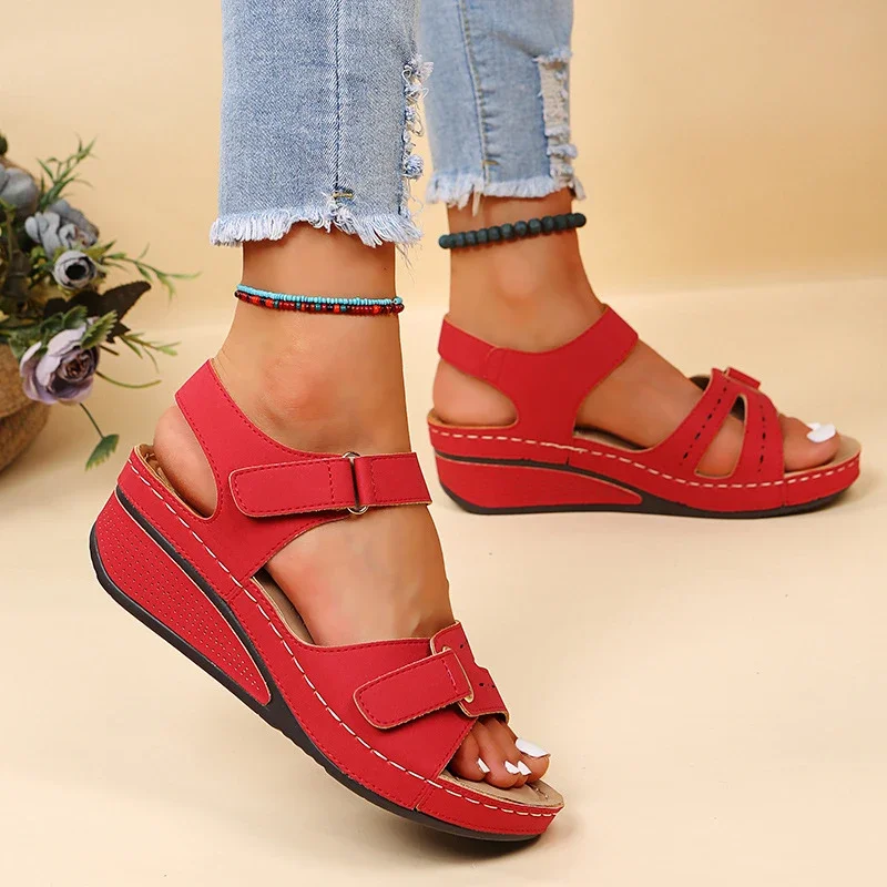 2023 Nieuwe Sandalen Schoenen Vrouwen Zachte Dames Sandalen Slip Op Open Teen Wandelschoenen Pantoffel Feest Schoeisel Vrouwelijke Zapatillas Muje