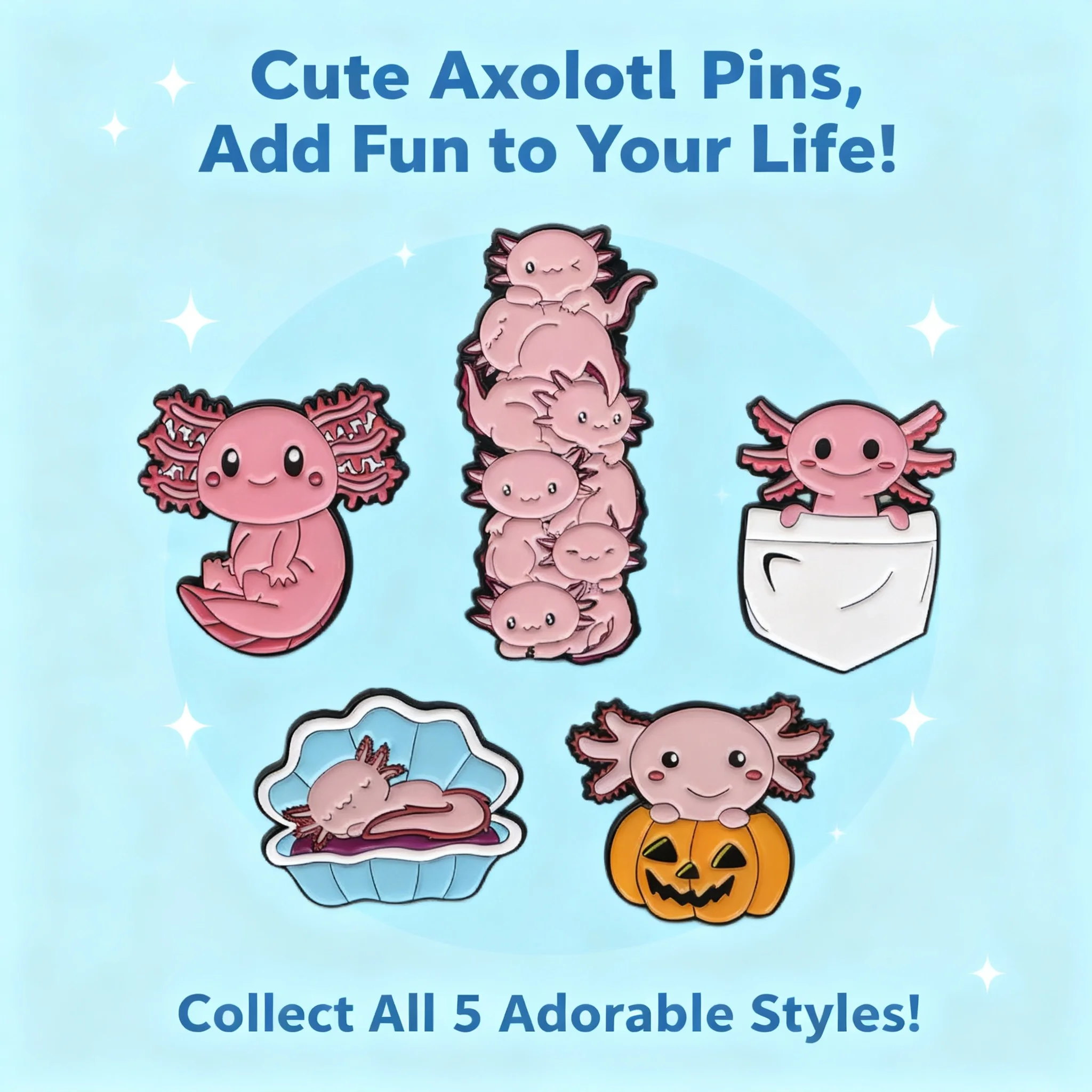 

Розовый эмалевый значок-аксолотль, мультяшная рыбка, броши для рюкзаков, значки для одежды, аксессуары для косплея, подарки друзьям, игрушки