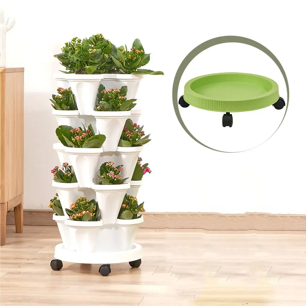 Multi-layer Practical Flowerpot Tray Stand Planting Pot Tray Pallet Pink