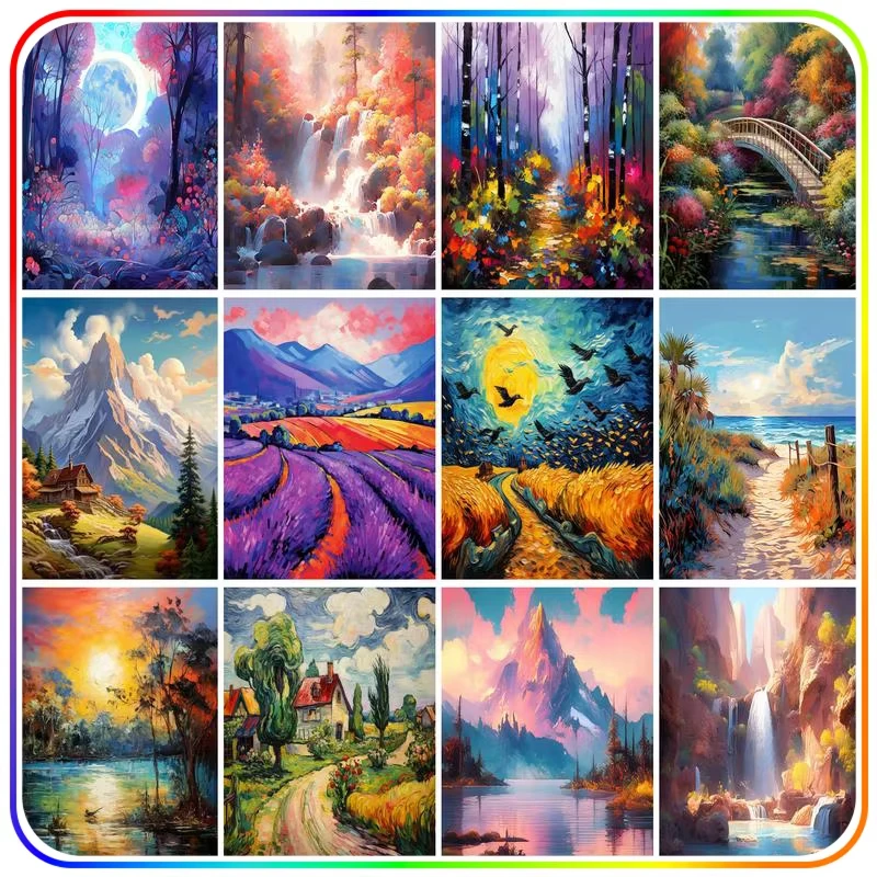 

Цифровая картина маслом, пейзаж, тематические художественные аксессуары, ремесленные праздничные подарки, домашний декор