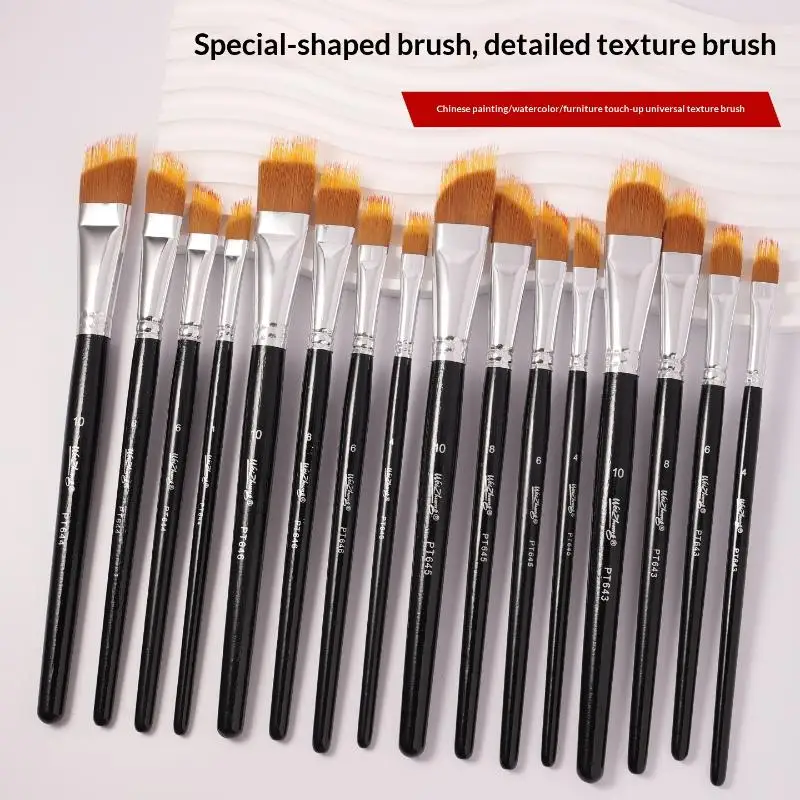 4Pcs Single Flat Paint Brushes ,Artist Paintbrushes for Acrylic Oil Watercolor Painting, Premium Nylon Painting Brushes Set