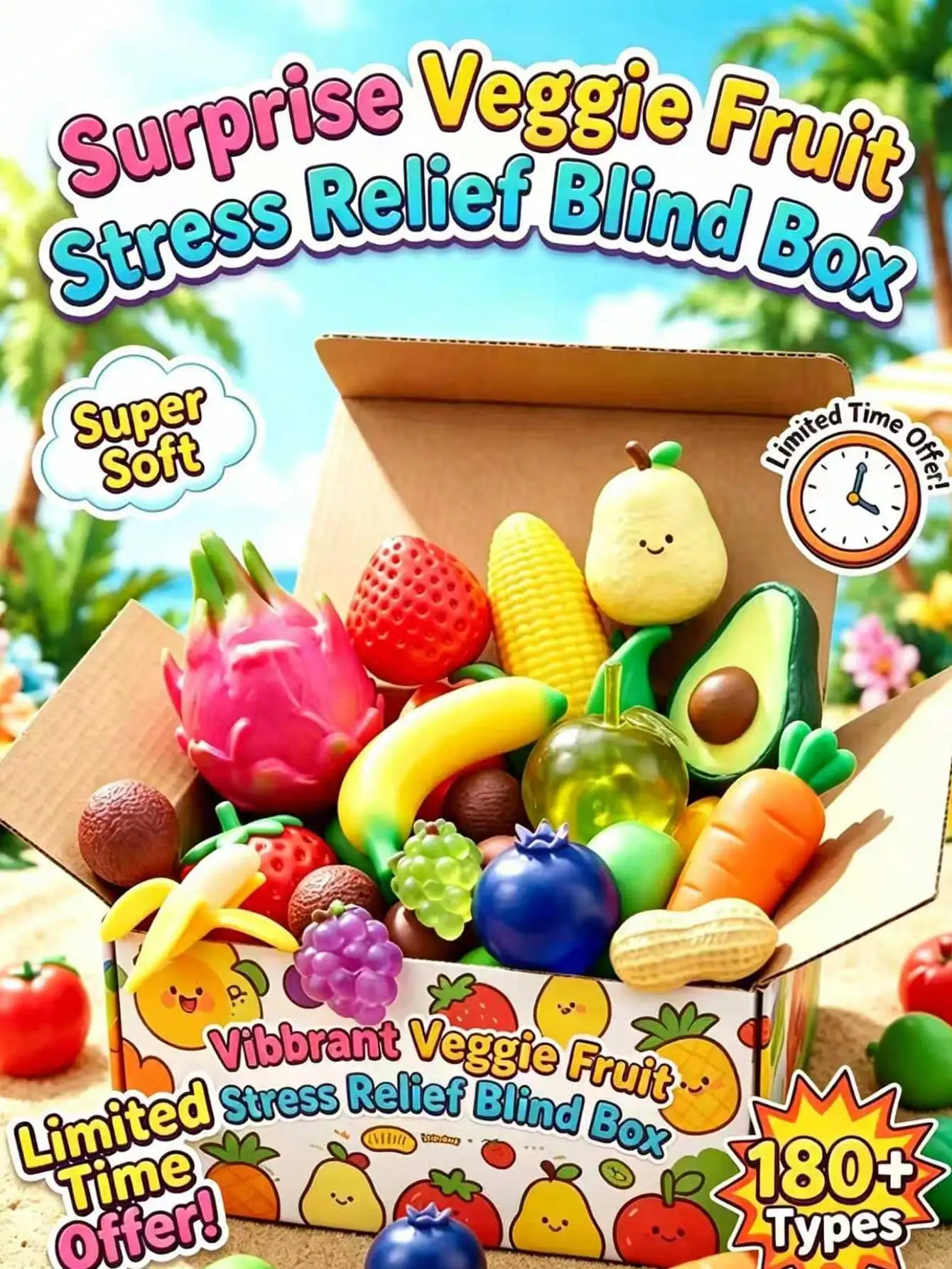 

Vibrant Vegetable And Fruit Theme Slow Rebound Mystery Blind Box,Cloud-Soft Squeeze Fidget Collectibles,Suitable For Relaxation And Teen Adult Gifting
