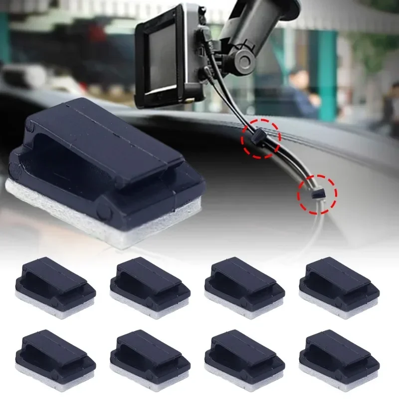 1-100Pcs Cable Clips Organizer Car Dashboard Self-Adhesive Drop Wire Holder Cord Manager Car Fixed Clamp Wire Clip Accessories
