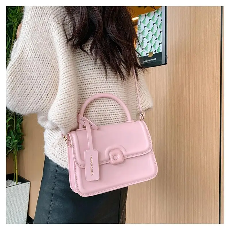 Women’s Leather Shoulder Bag 2024 Trend Brand Small Square Bags Luxury Designer Handbag Fashion Crossbody Messenger Bag Tote Bag