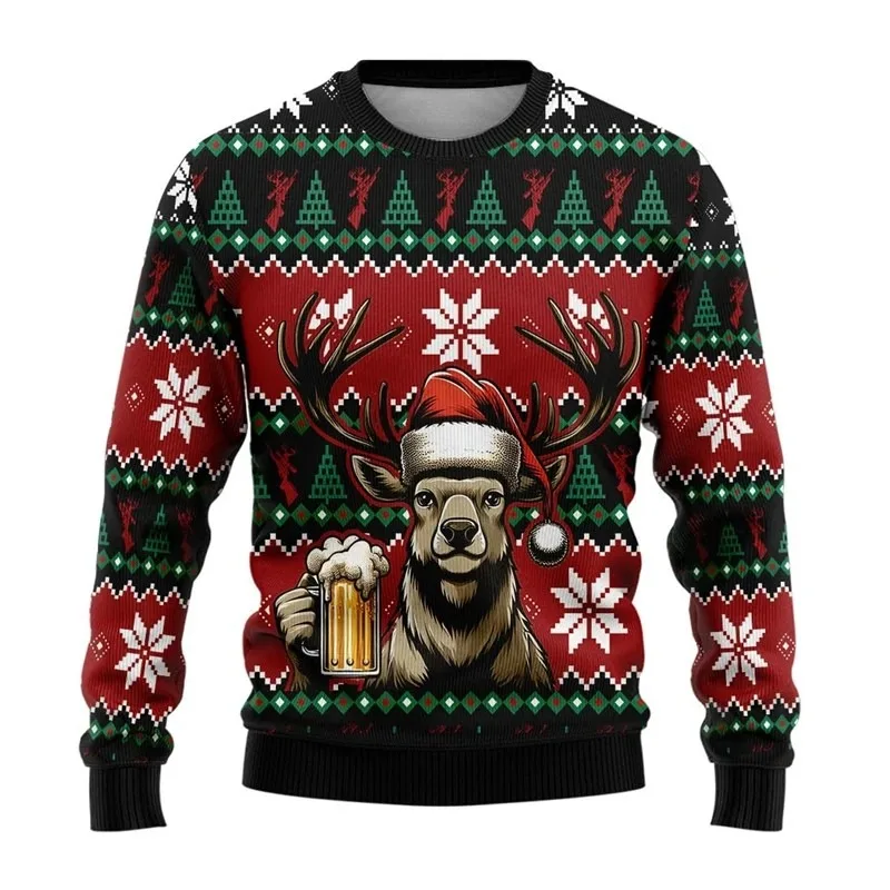 

2026 New Men's Christmas Sweater Men's High Quality Creative, Fun, Cute and Ugly Hoodie with Multiple Christmas Patterns
