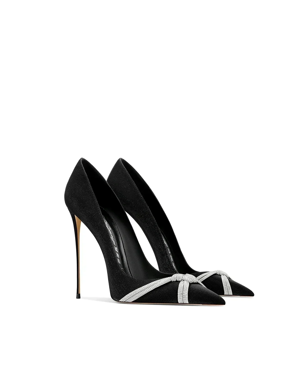 

2025 Women's High Heels Thin Heels Shallow Mouth Pointed Bow Wedding Women's Shoes