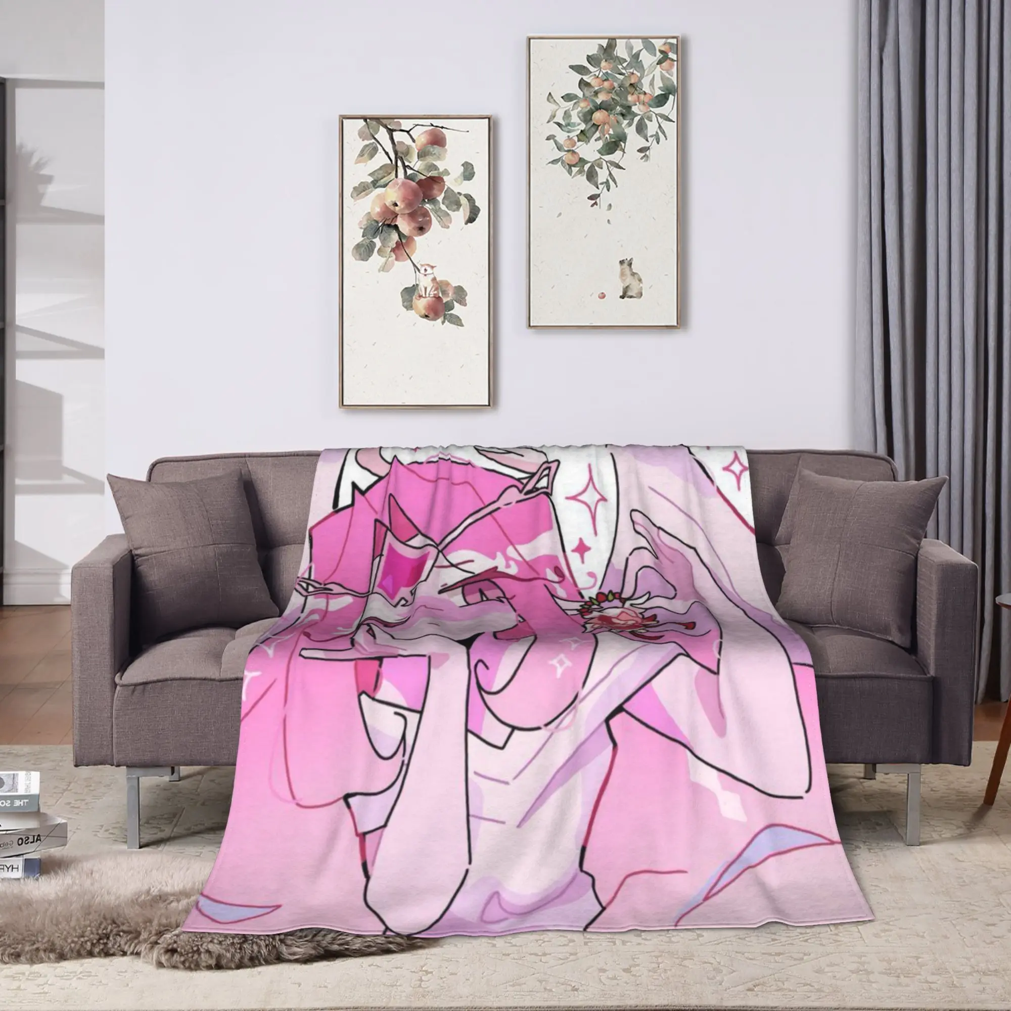 E-Eternal Sugar C-Cookie Flannel Blankets Winter  Warm Bedding Throws for Students Living Room Funny Bedspread Sofa Bed Cover