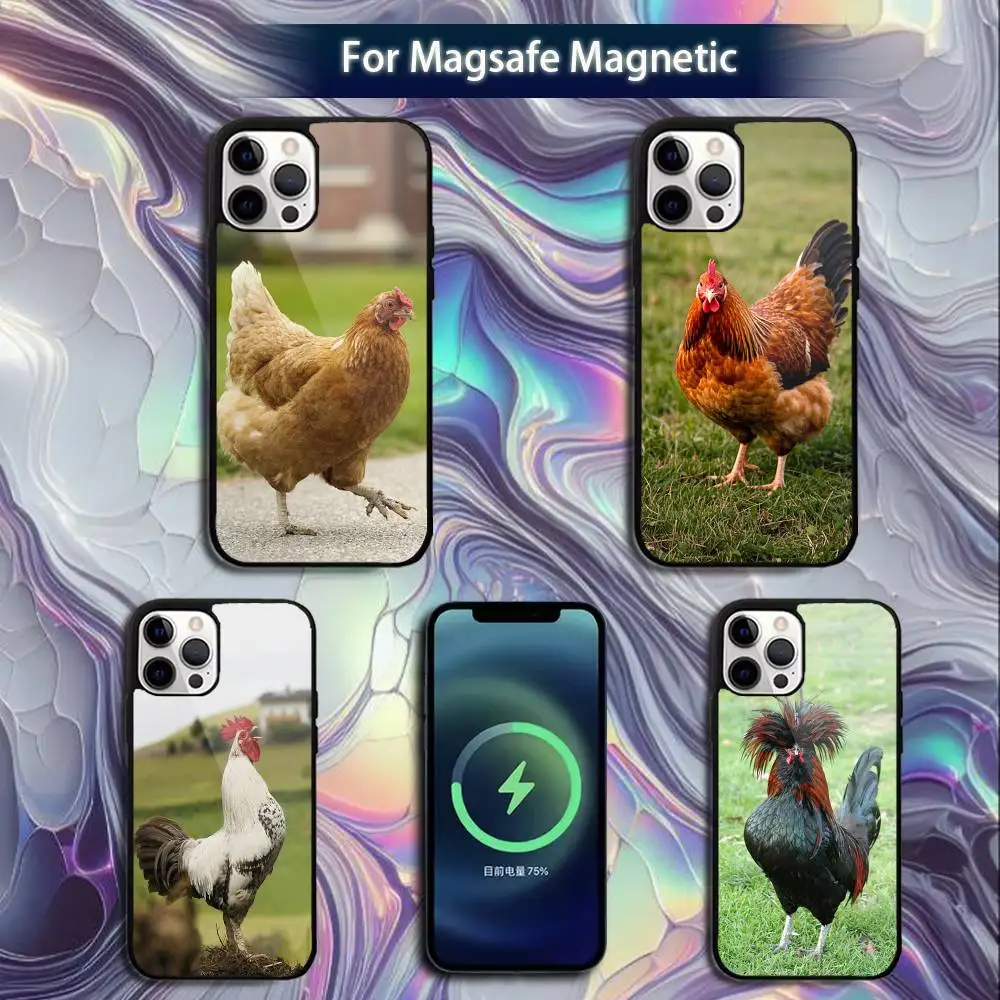 

Animal Hen Rooster Phone Case For iPhone 16e,16,15,14,13,12,11,Plus,Pro,Max,Mini Magsafe Magnetic Wireless Charging