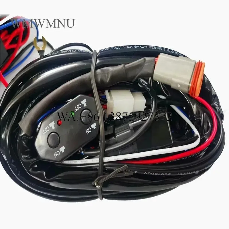 Wmwmnu 2025 3 Pins DT LED Light Bar 2 Leads Wireless Remote Control Wiring Harness Kit 18AWG Core Cable for Car