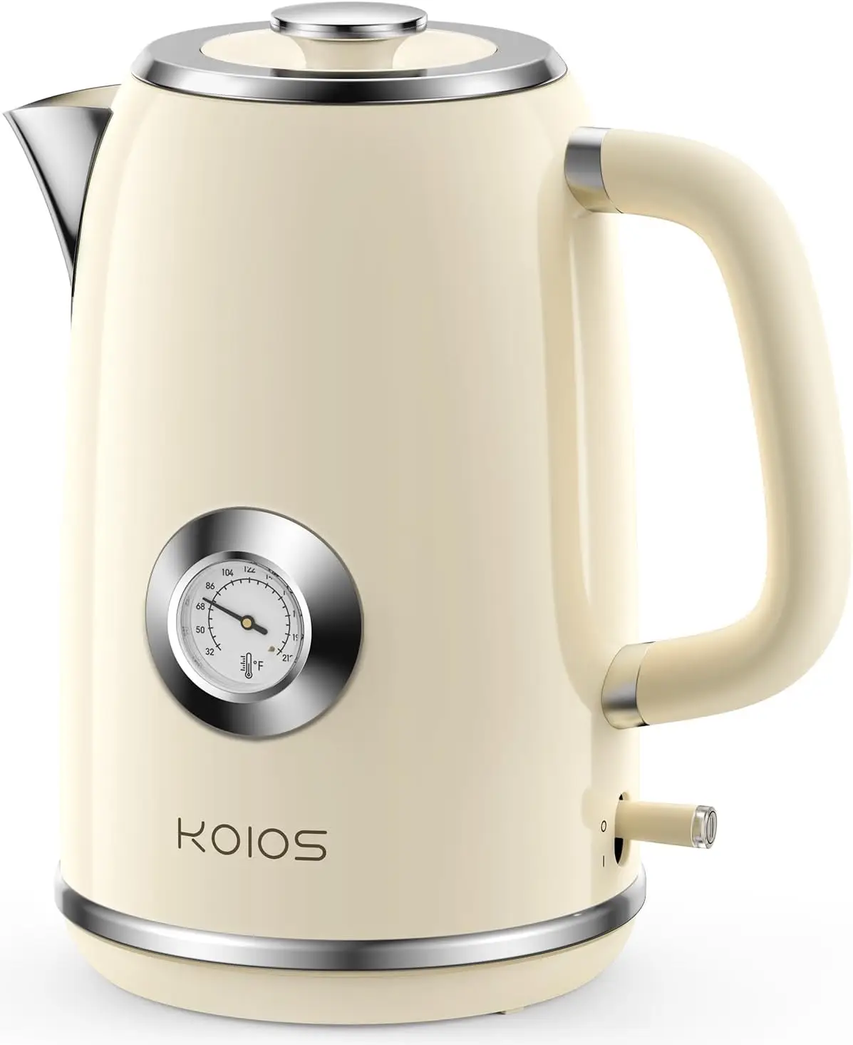 

1.8L Stainless Steel Electric Kettle with Temperature Gauge, 1500W Fast Boiling, Auto Shut-Off & LED Light