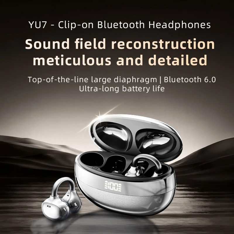 

Clip-on bone conduction BT5.4 headphones, ACS sound, ENC call noise reduction, cloud support structure, water、sweat proof, sport