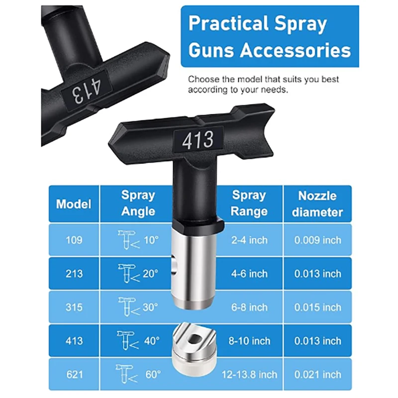 Spray Tip Spray Nozzle Reversible Spray Tips Airless Paint Sprayer Nozzle Tips Airless Paint Spray Machine Parts for Garden Deck