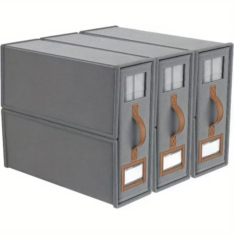 Foldable Bed Sheets Set Organizers,Linen Fabric Closet Organizers with Window,Bedding Storage Box for Bedsheets and Pillow