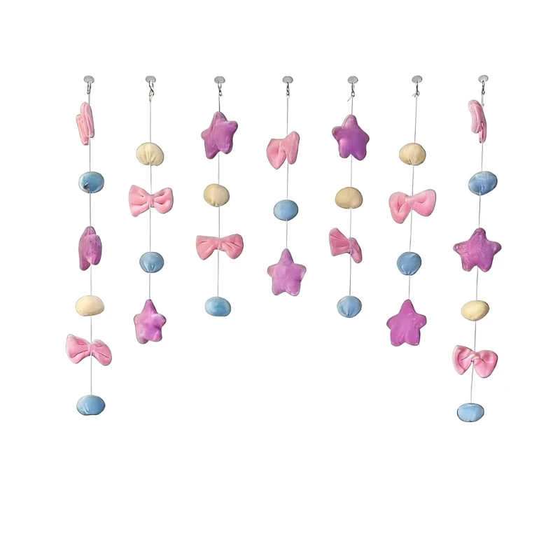  Doorway Curtains Felt Star Bowknot Curtain Decorative Curtain Room Decorations