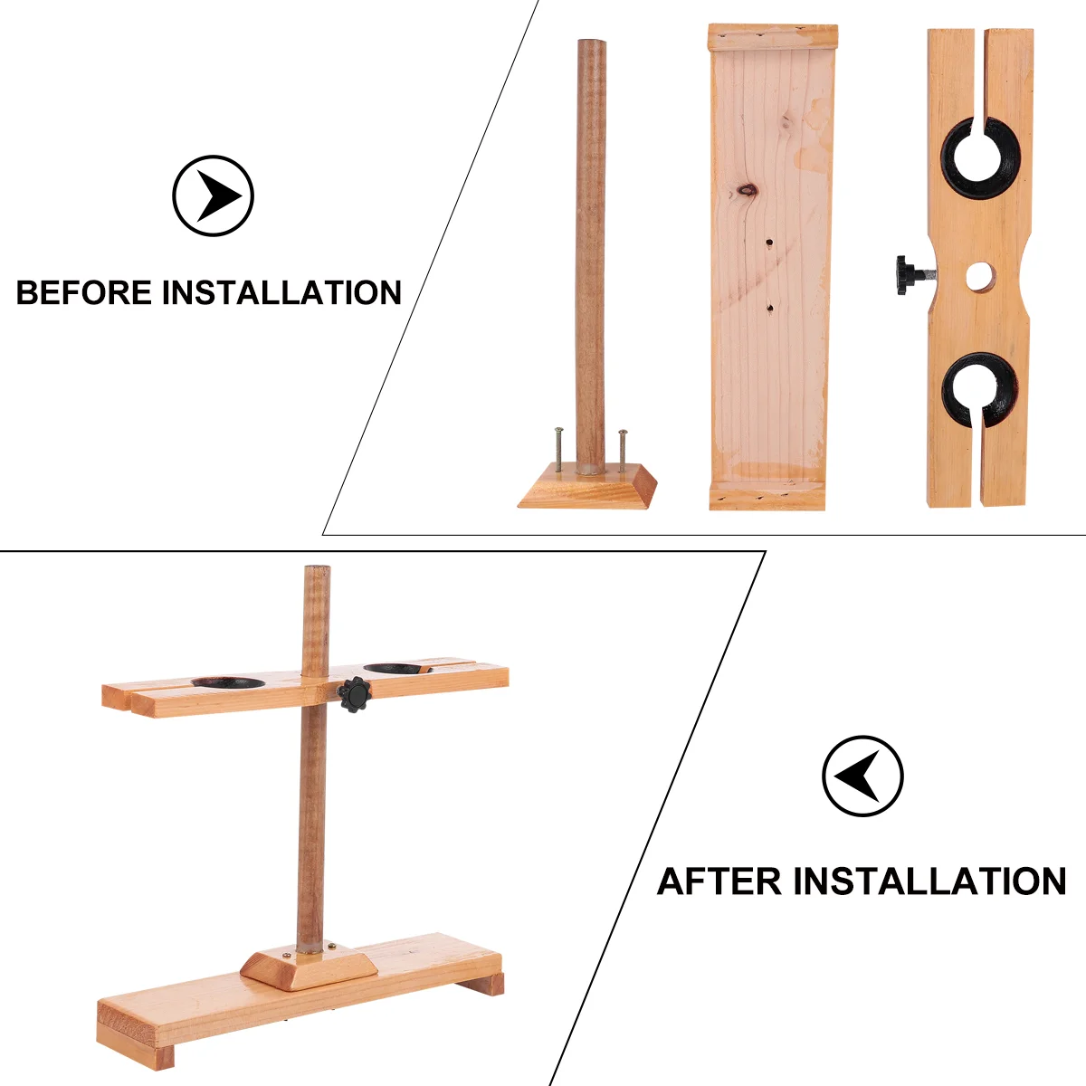 Laboratory Equipment Funnel Rack Test Holder Separatory Ring Stand Wooden Supplies