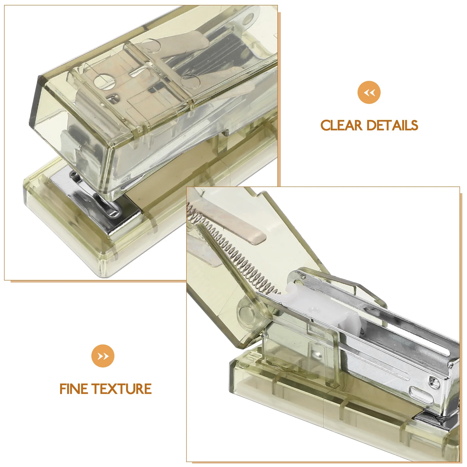 1 Juego de grapadora transparente de moda, organizador de escritorio profesional portátil para oficina, hogar, escuela, estudiantes