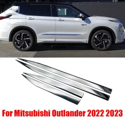 For Mitsubishi Outlander 2022 2023 ABS chrome Side Door Body Molding Line Cover Trim Anti-scratch Protector Car Side Strips Trim