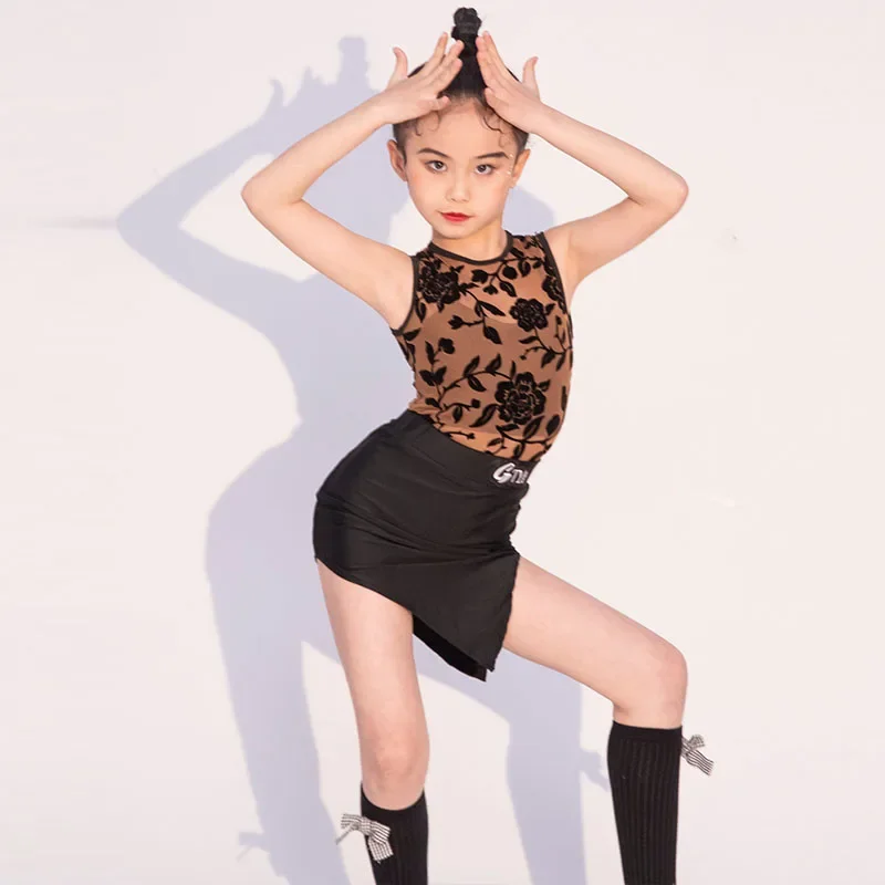 

Latin dance suit 2023 new spring and summer girls' martial arts performance suit Children's art exam training dance suit