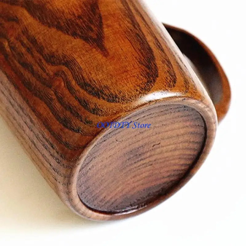 367A Wooden Tea Cup Expresso Coffee Beer Mugs Cup Kuksa Handmade Japanese Sake Tea Cup Bamboo Cup with Handle