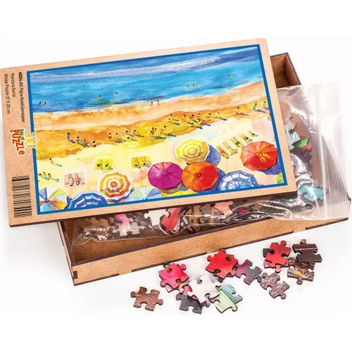 King Of Puzzle Beach and Colorful Umbrellas Wooden Jigsaw Puzzle 204 Pieces (MZ04-CC)