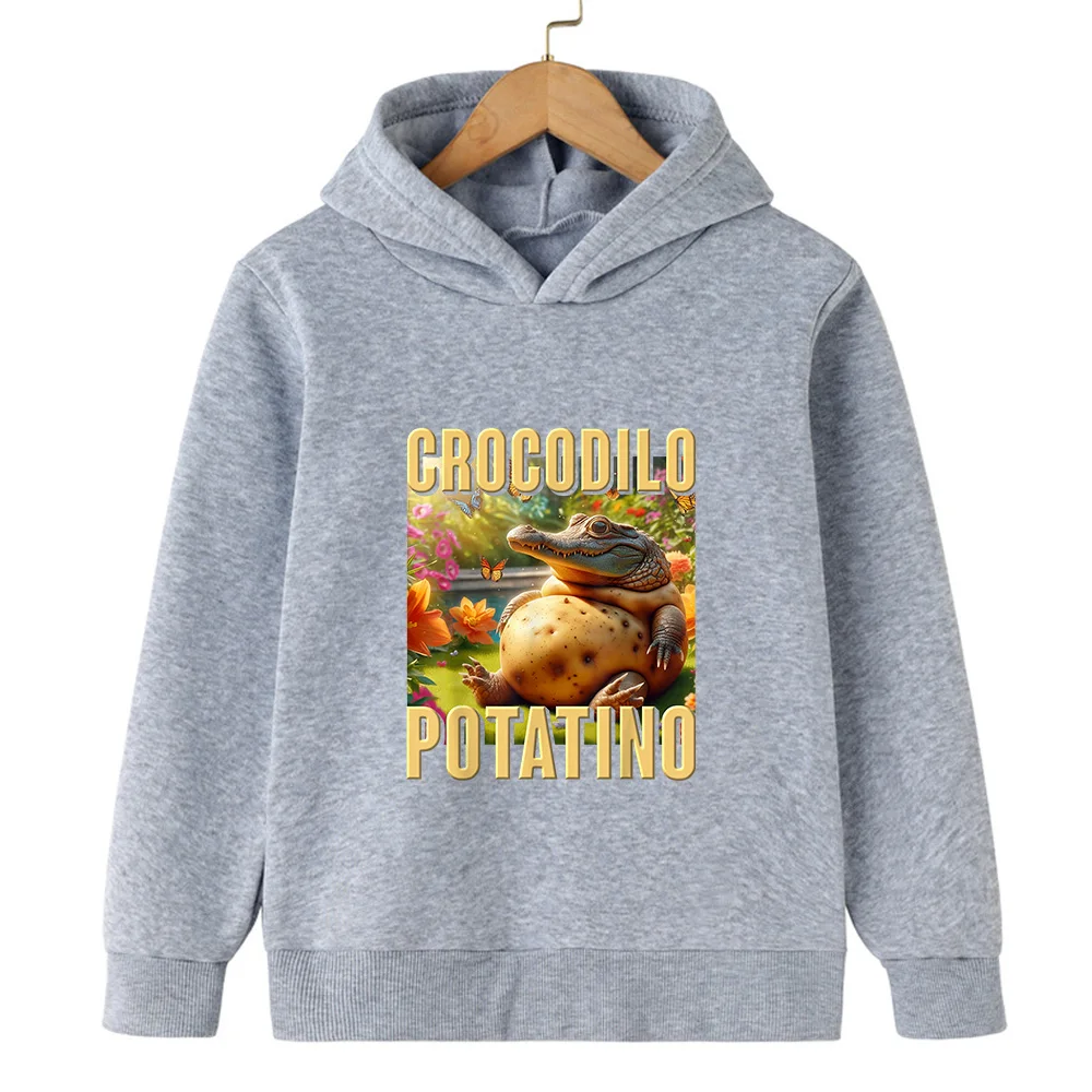 الفتيان والفتيات البلوز الدافئة متعة الإيطالية Brainrot شخصية 2d الأطفال مقنعين البلوز الخريف والشتاء الدافئة Fshionable