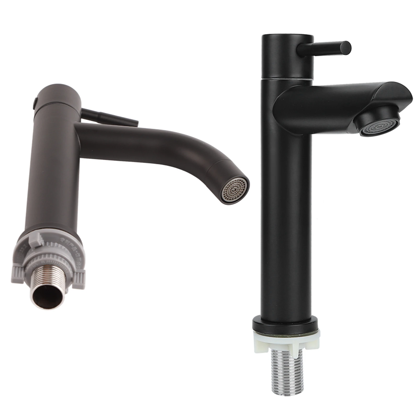 

Basin Faucet Bathroom Accessory Faucet G1/2in Stainless Steel Washbasin Single Cold Faucet Water Tap for Bathroom Toilet Black