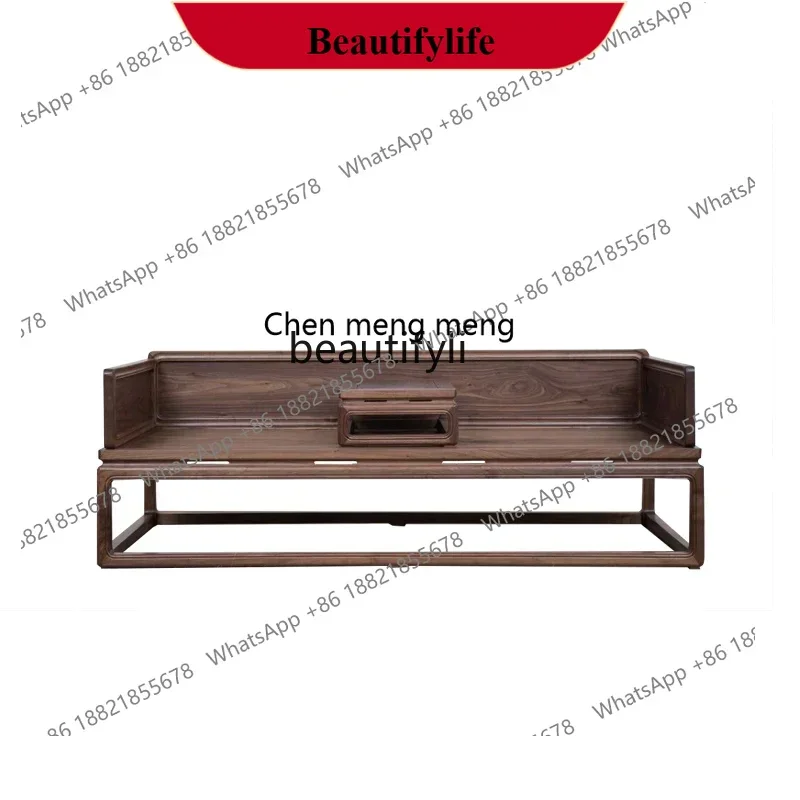 

z183 Chinese solid wood Arhat bed, black walnut antique concubine Arhat couch, simple living room, small apartment sofa bed
