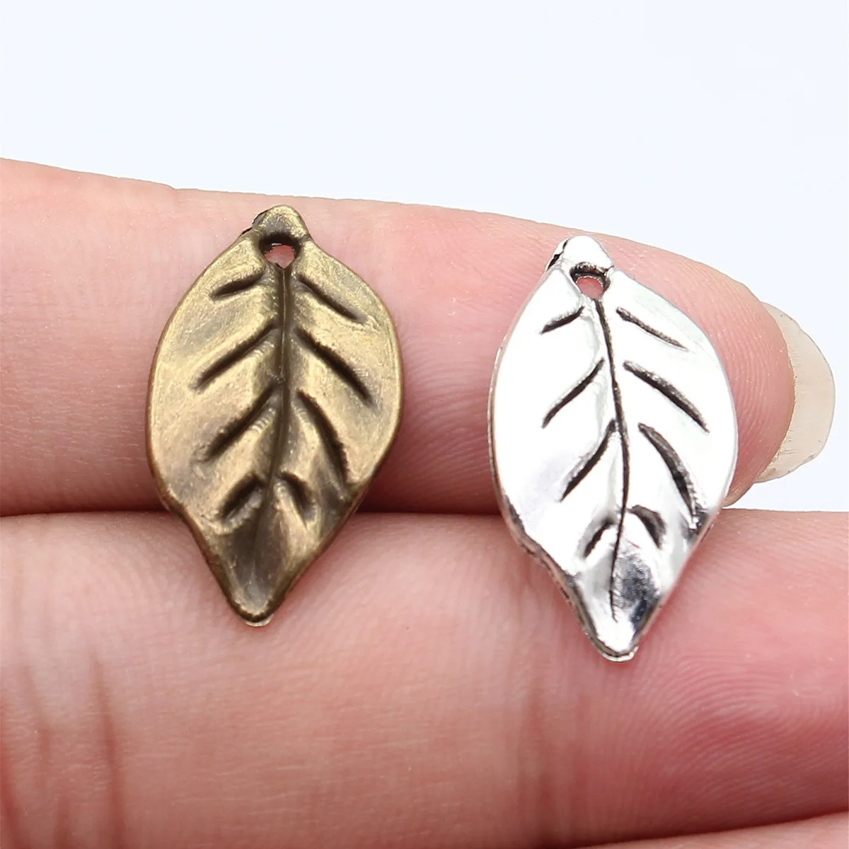 WYSIWYG 5pcs 25x14mm Vintage Leaf Pendants Charm For Jewelry Making Leaf Pendants Charm Leaf